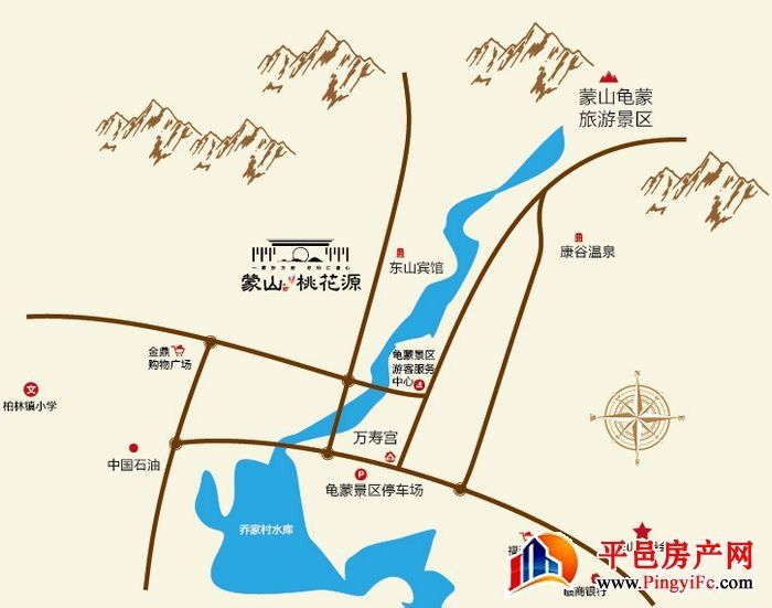 蒙山·桃花源交通图 